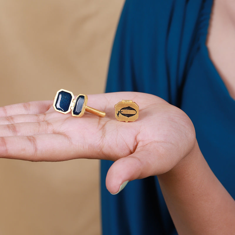 GOLD PLATED INITIAL CUFFLINKS