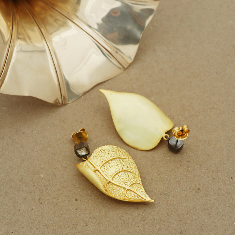 AUTUMN LEAF POLKI EARRING