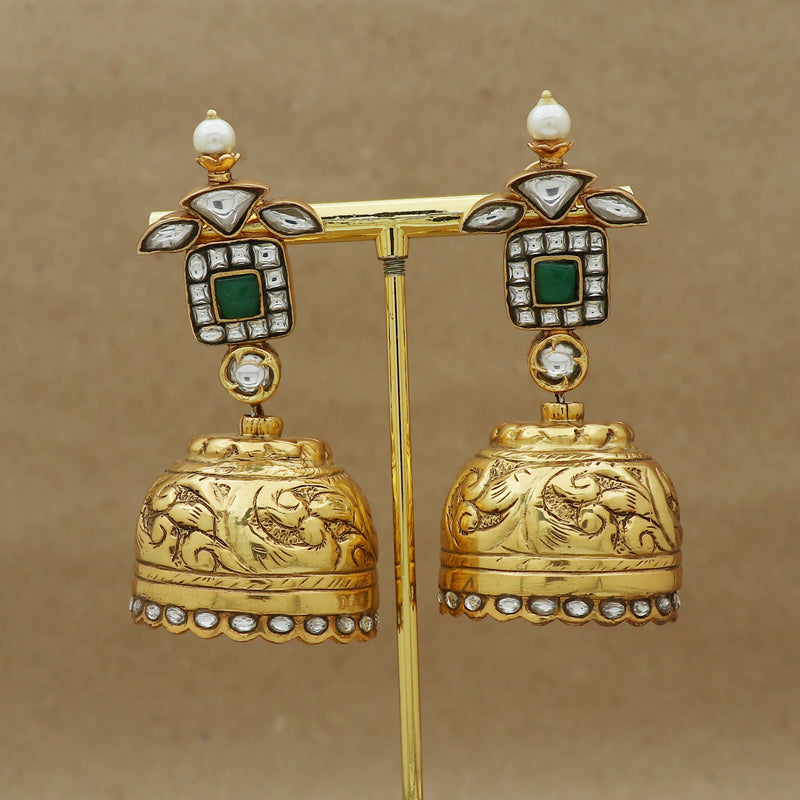 REGAL CROWN JHUMKI - STERLING SILVER