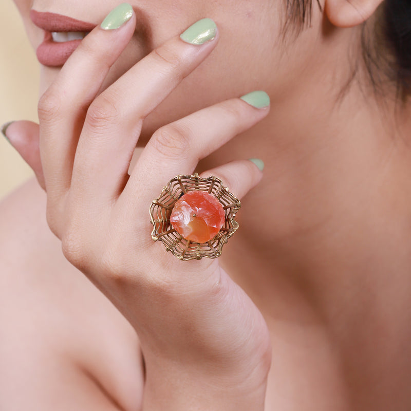 CARNELIAN WEB RING