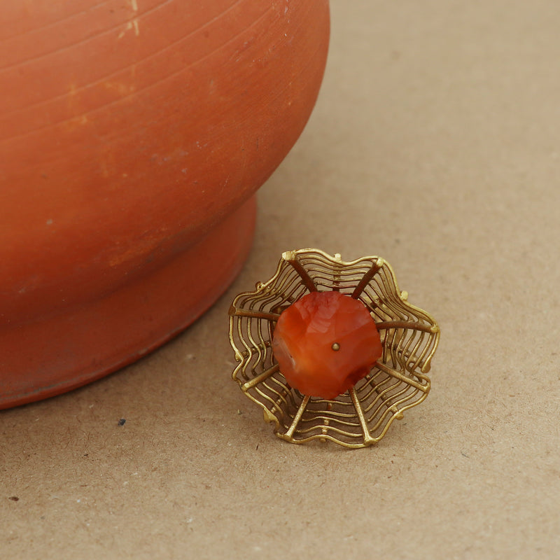 CARNELIAN WEB RING