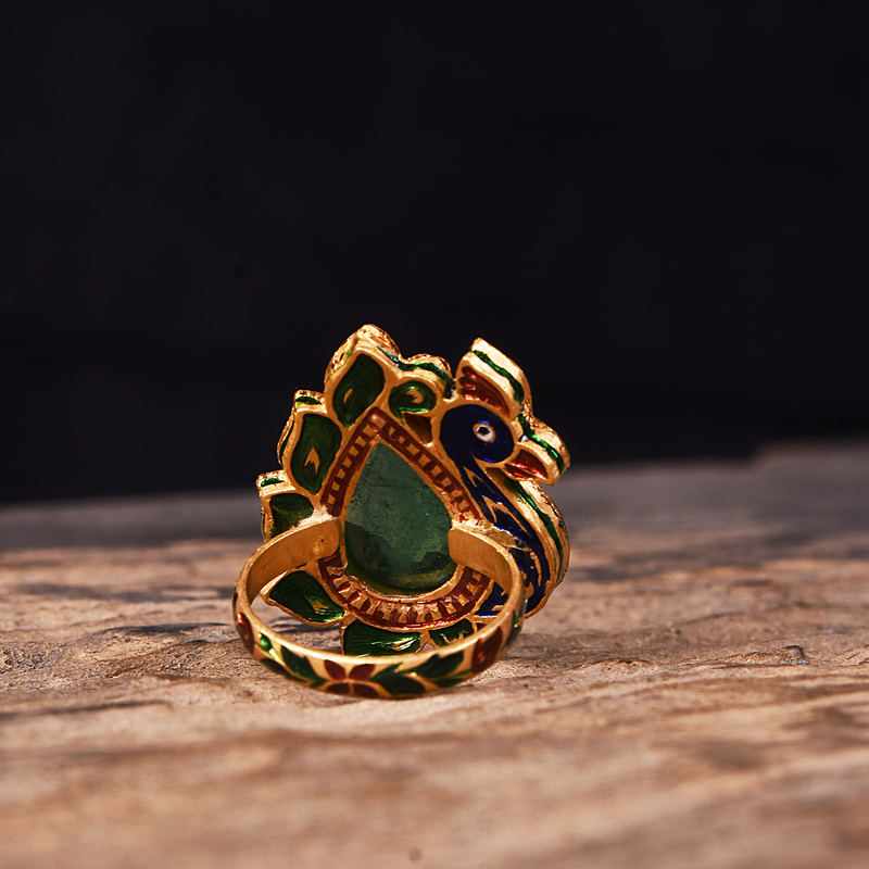 PEACOCK POLKI RING