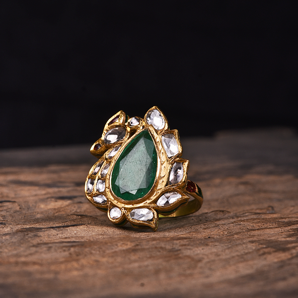 PEACOCK POLKI RING