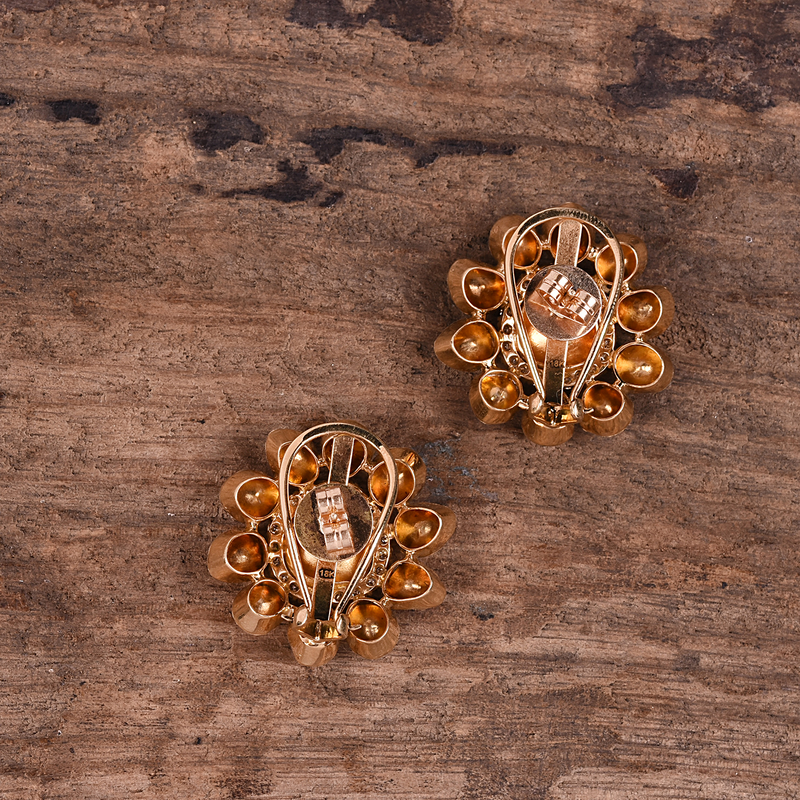 EXOTIC OPEN POLKI BLOSSOM STUDS