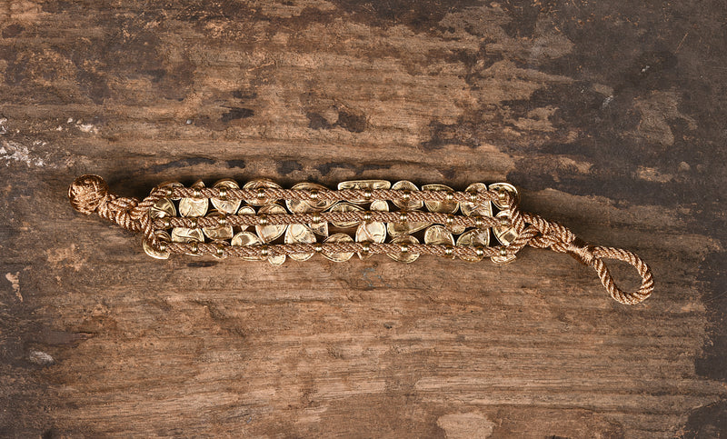 GOLD BANDED TOURMALINE POLKI BRACELET