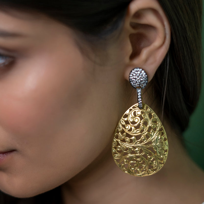 tear drop filigree earrings