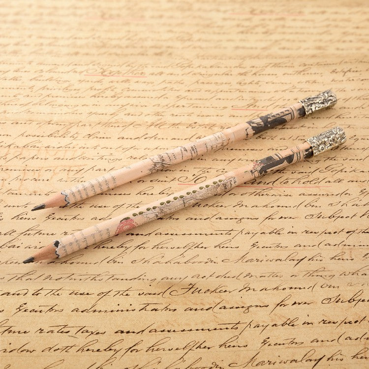 WOODEN PENCILS WITH REPOUSSE CAP