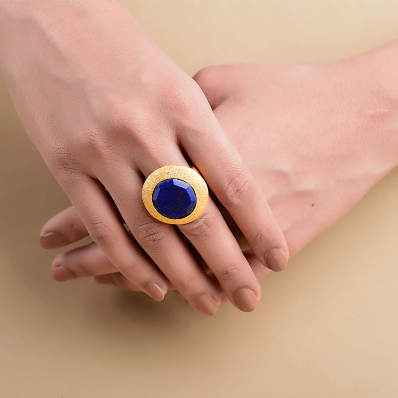 OCTAGONAL LAPIS RING