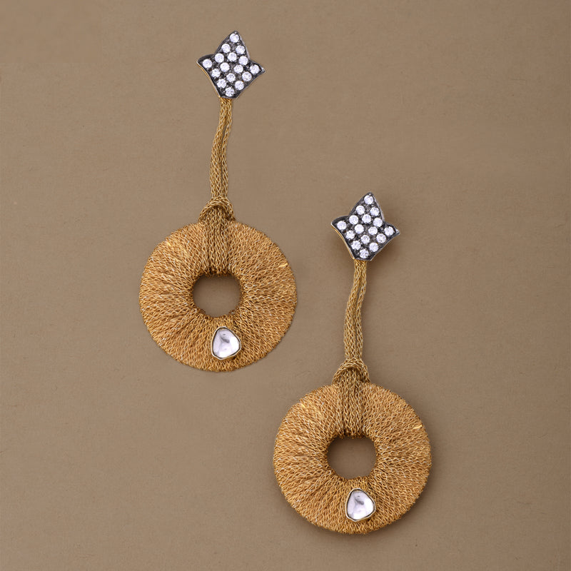 POLKI STUDDED DISC EARRING