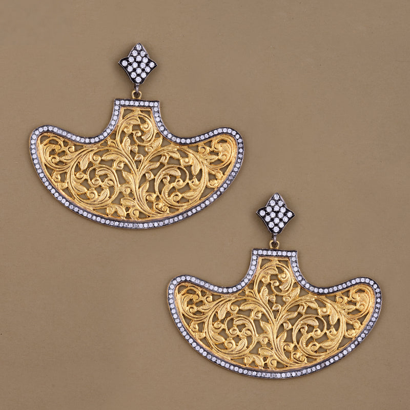 BOAT SHAPE FILIGREE EARRING