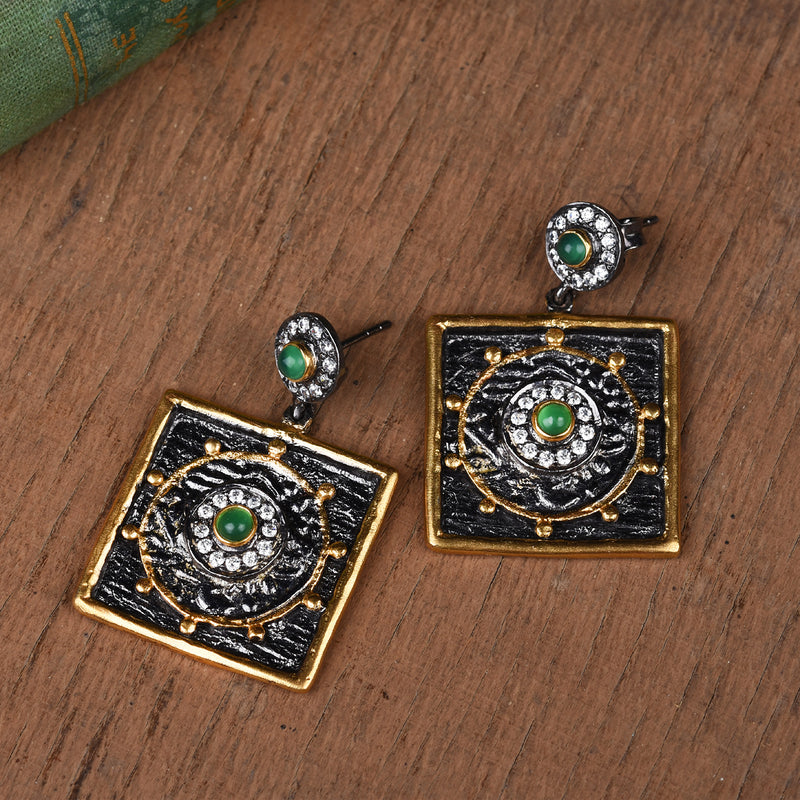 DUAL TONE CHAUKI EARRINGS