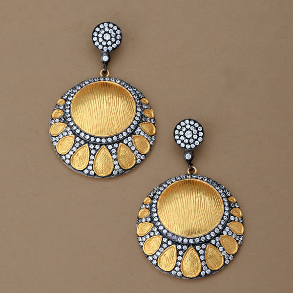 TWO TONE DISC EARRING