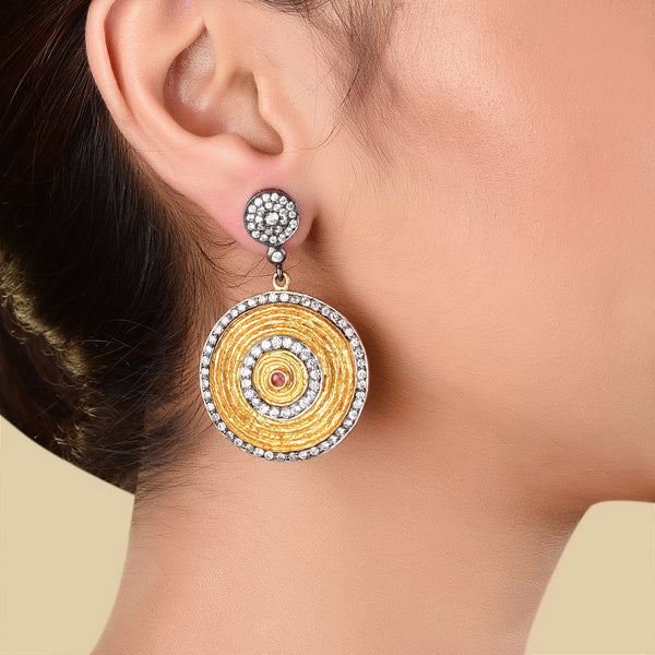 SPIRAL DISC EARRING