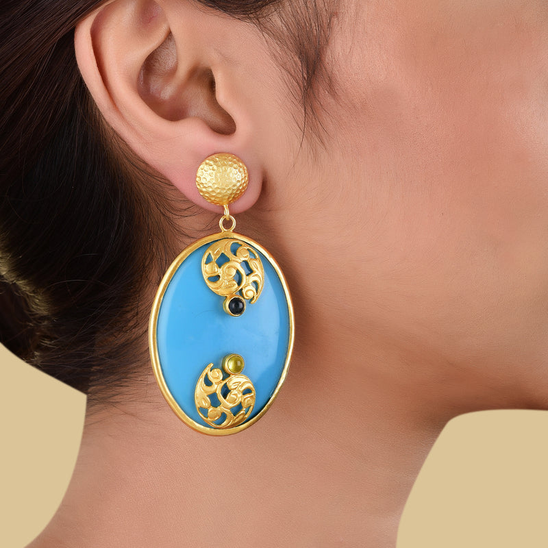 TURQUOISE FILIGREE EARRING