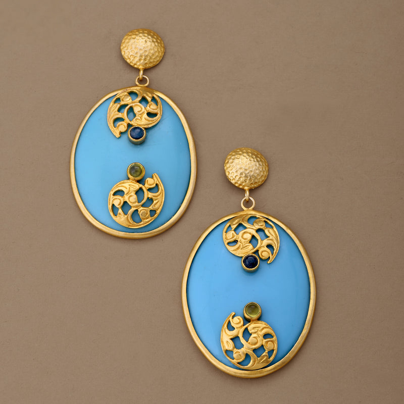 TURQUOISE FILIGREE EARRING