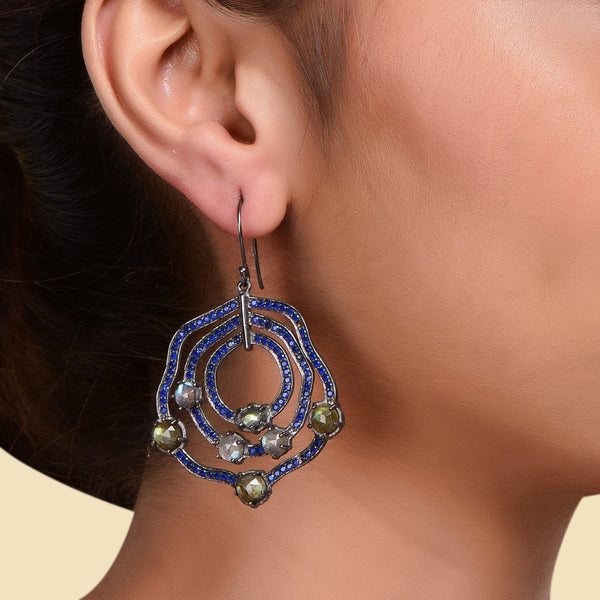 Concentric Electric Blue Earrings