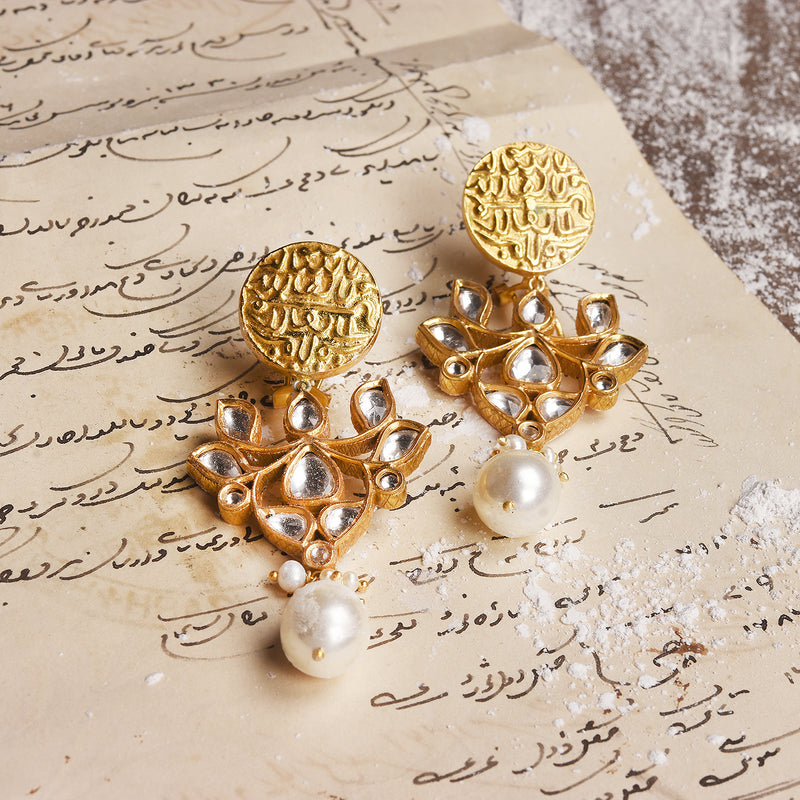 MOHAR POLKI FLORAL EARRINGS