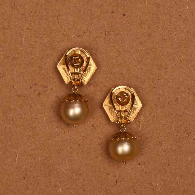 18kt Gold Hexagonal Partaash Studs