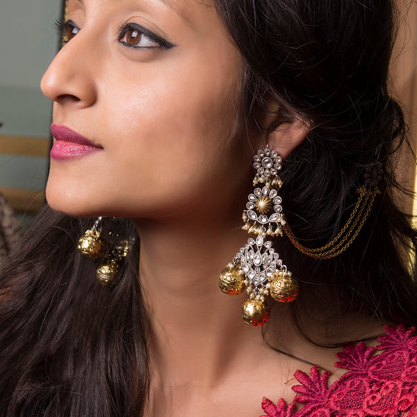 REGAL DUPLE TONED KANAUTI EARRINGS