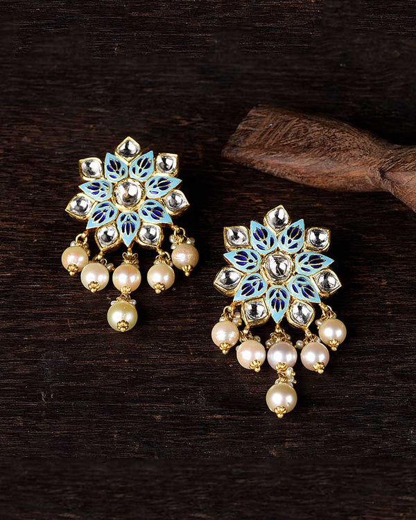 18/24 kt GOLD FIROZA FLORAL STUDS