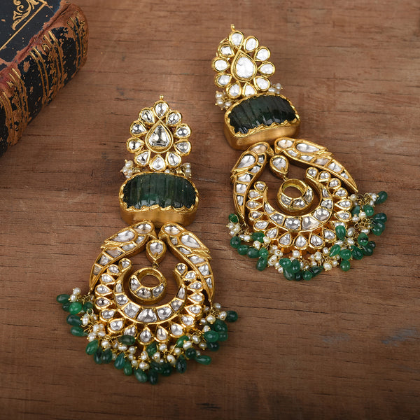 EMERALD BIRD EARRINGS