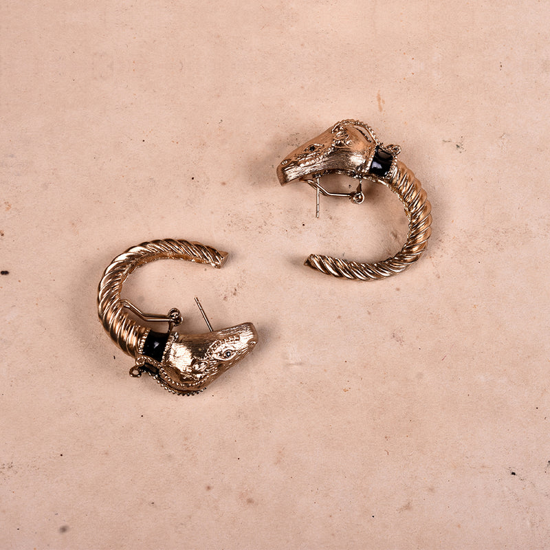 ANTIQUE GREEK SNAKE BITE EARRINGS