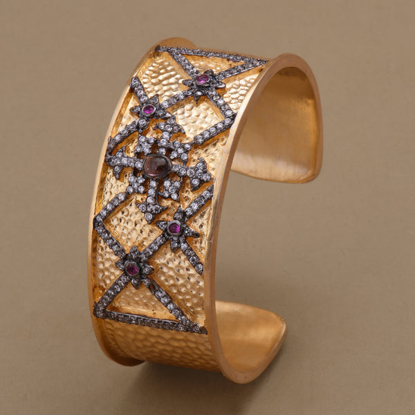 Victorian Hammered Gold Cuff