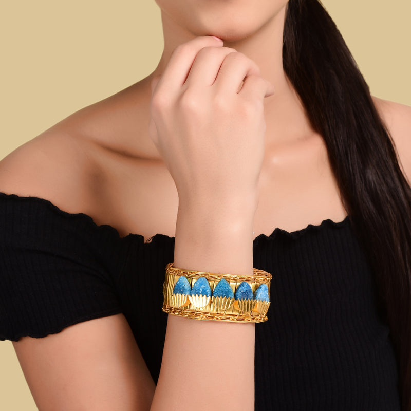 Blue Lagoon Golden Cuff