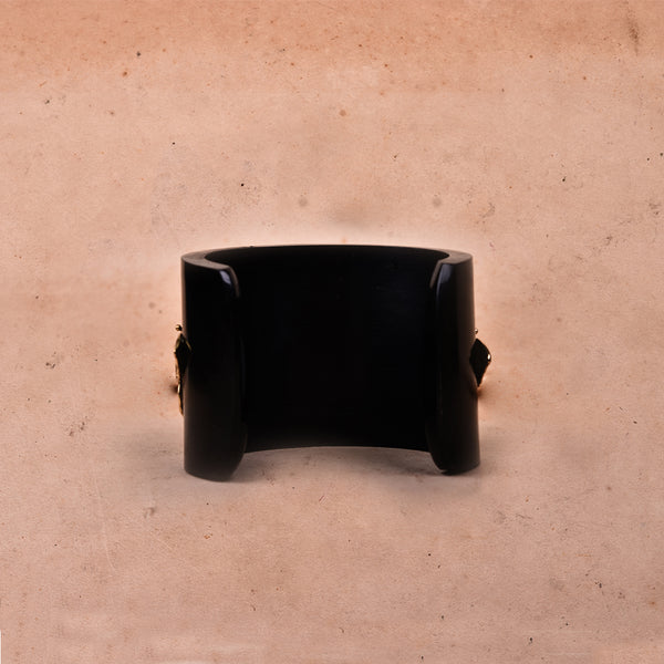 MID CENTURY BLACK RESIN BUTTERFLY CUFF