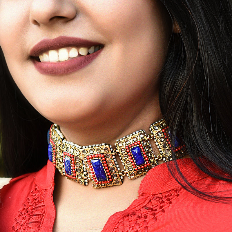 VINTAGE LAPIS CHOKER