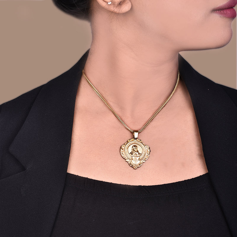 SYMETREE GOLD-TONED CHRONICLE CHARM NECKLACE