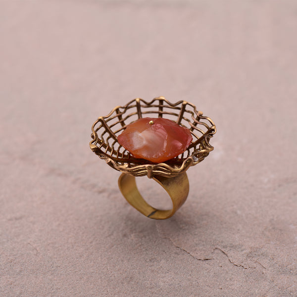 CARNELIAN WEB RING