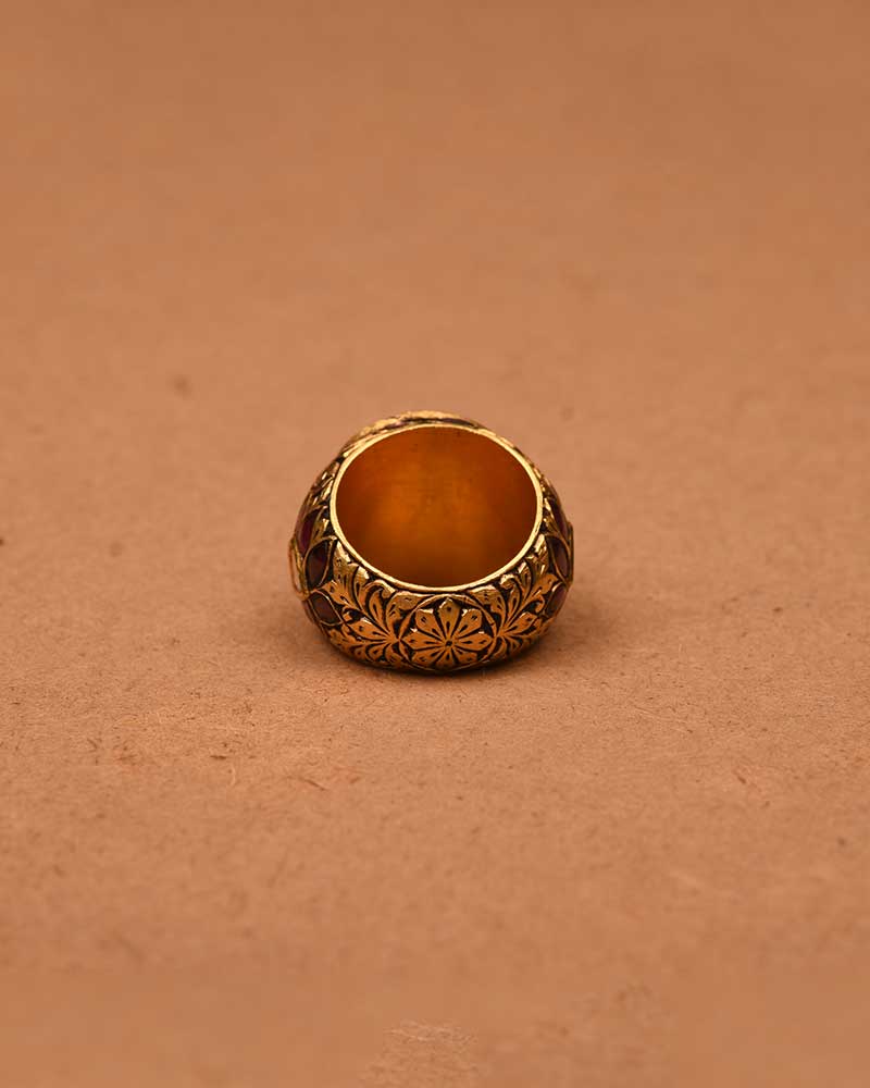 22KT GOLD POLKI PARTAASH RING