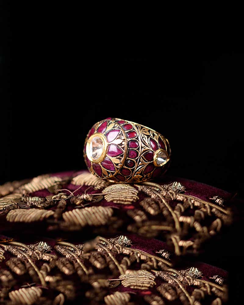 22KT GOLD POLKI PARTAASH RING