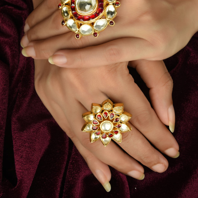 REGAL POLKI SUNFLOWER RING