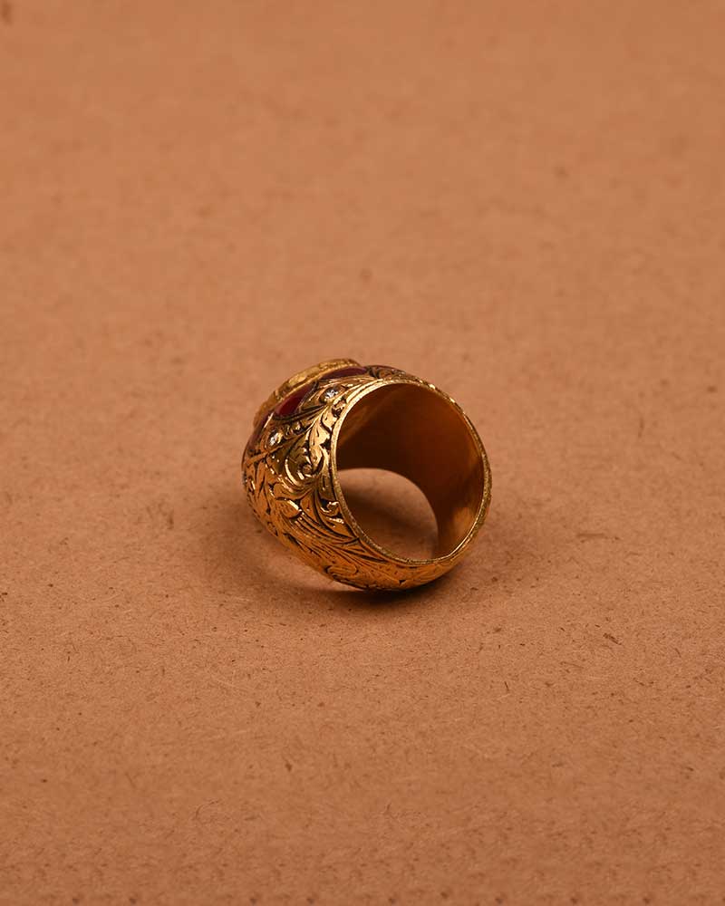 22KT GOLD PARTAASH POLKI RING