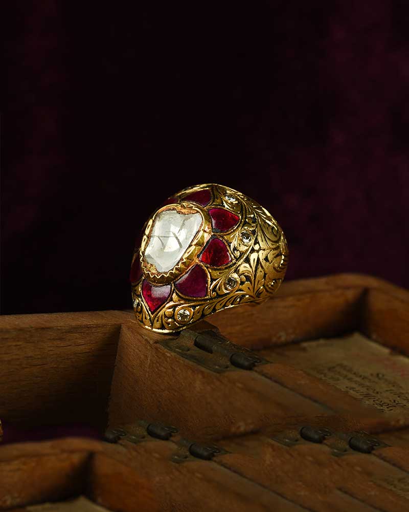 22KT GOLD PARTAASH POLKI RING