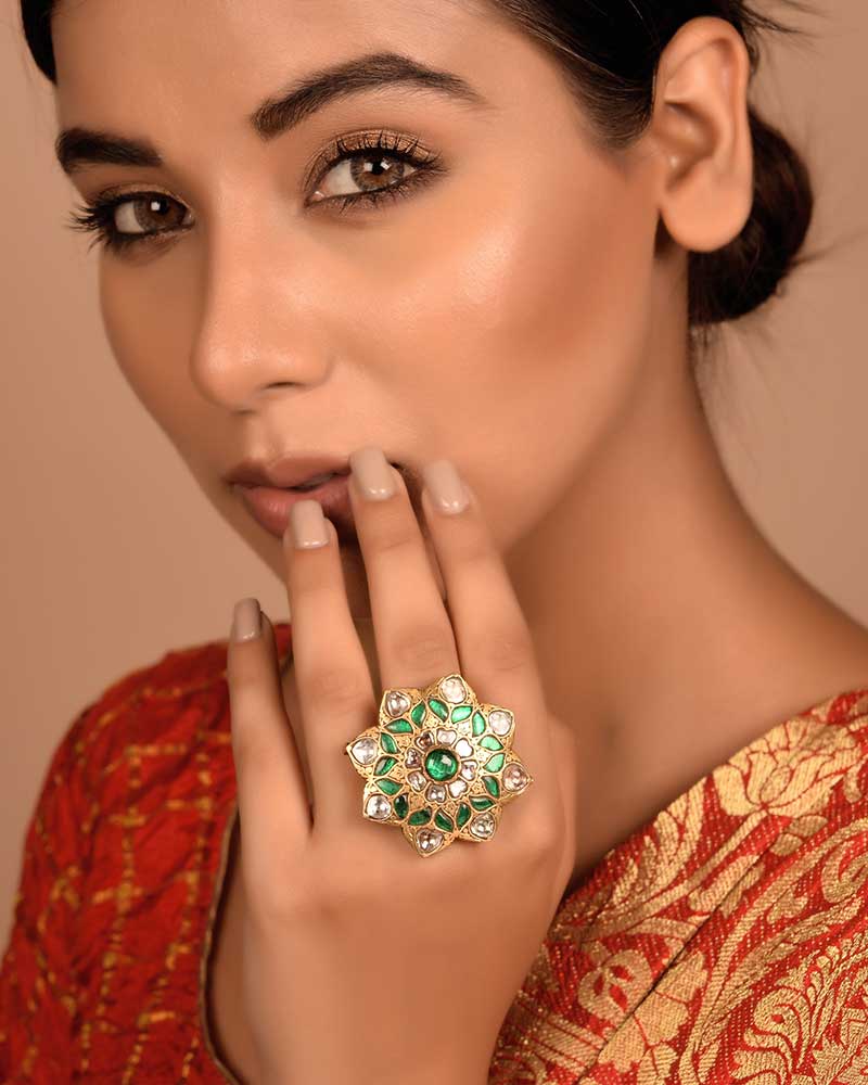 22KT GOLD PRATAASH POLKI RING