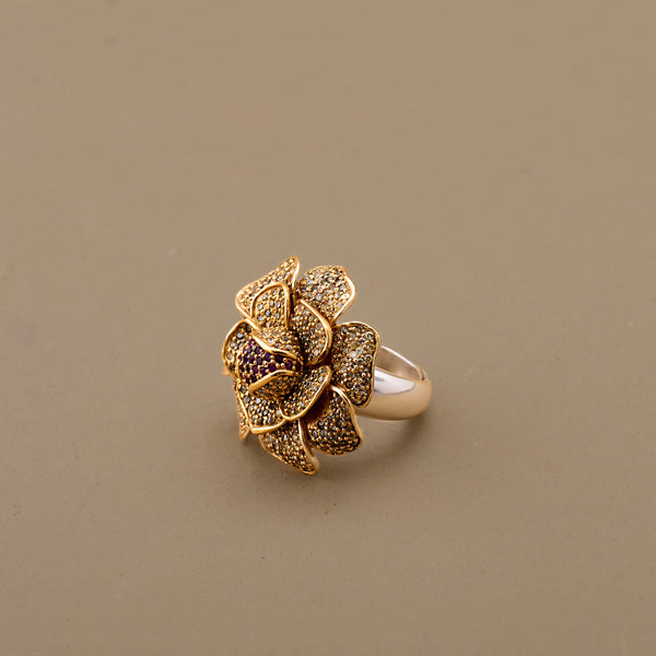 CUBIC ZIRCONIA BLOSSOM RING