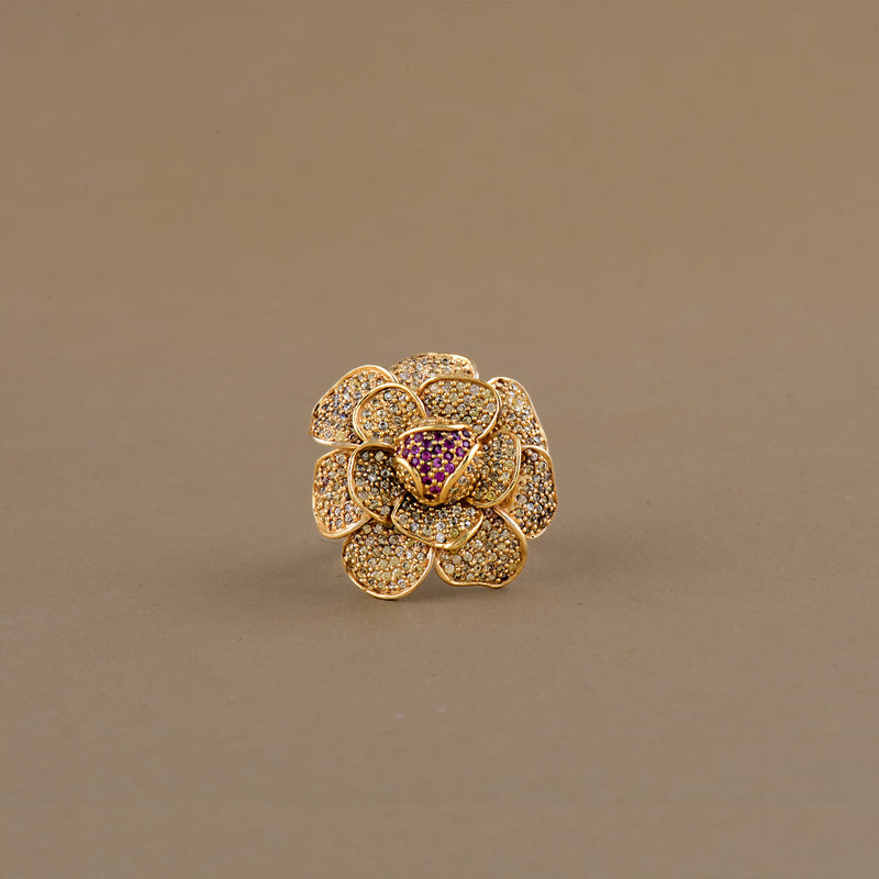 CUBIC ZIRCONIA BLOSSOM RING