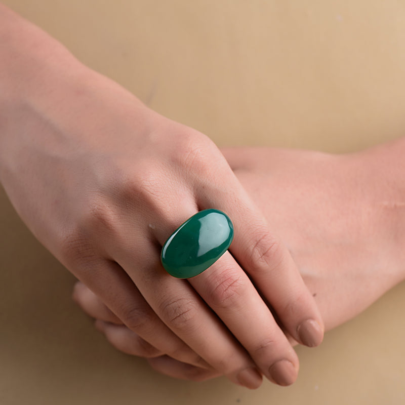 SEAMLESS GREEN ONYX RING