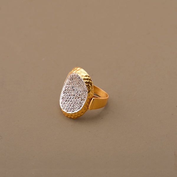 CUBIC ZIRCONIA GILDED RING