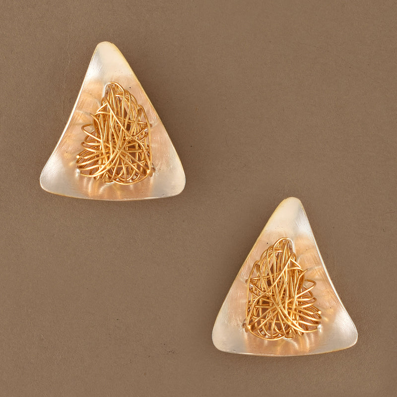 Two-tone Triangle Earstuds