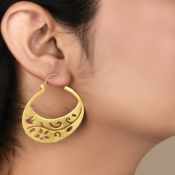 flat cut hoop Earrings