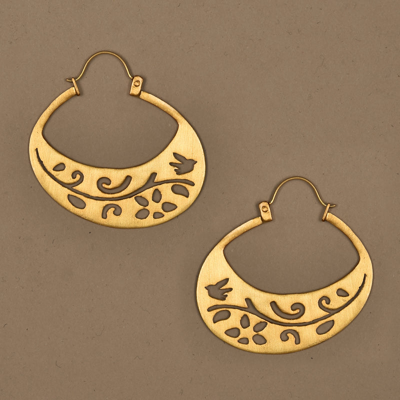 flat cut hoop Earrings