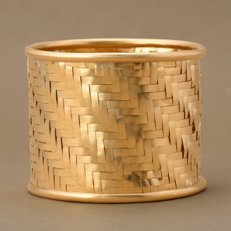 MUTED GOLD BASKET WEAVE CUFF