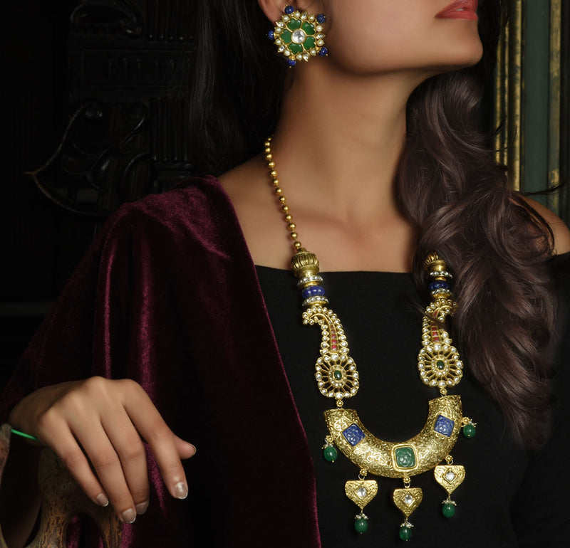 MUGHAL GOLDEN GILD KILANGI NECKLACE