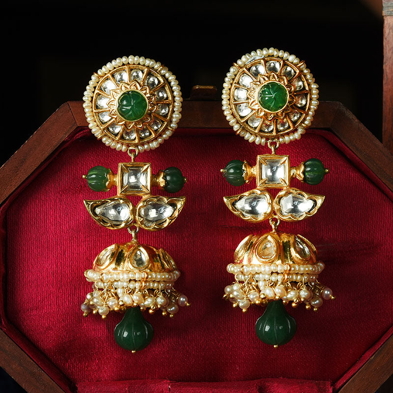 MAJESTIC RADIAL PEARL JHUMKI EARRINGS